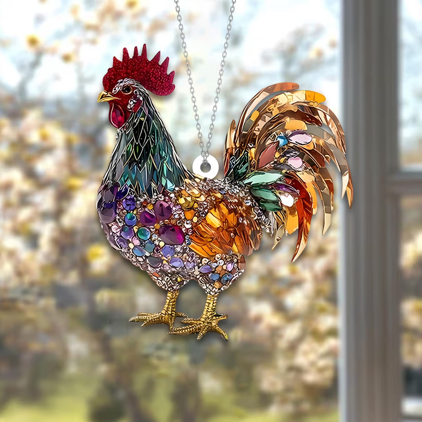 Personalized Flat Acrylic Chicken Window Art – A Charming and Rustic Touch for Any Home or a Thoughtful Gift