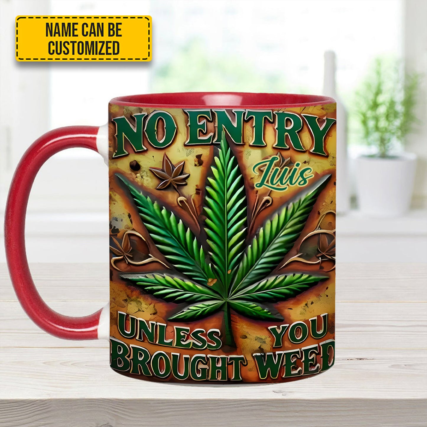 No Entry - Personalized Weed Accent Mug