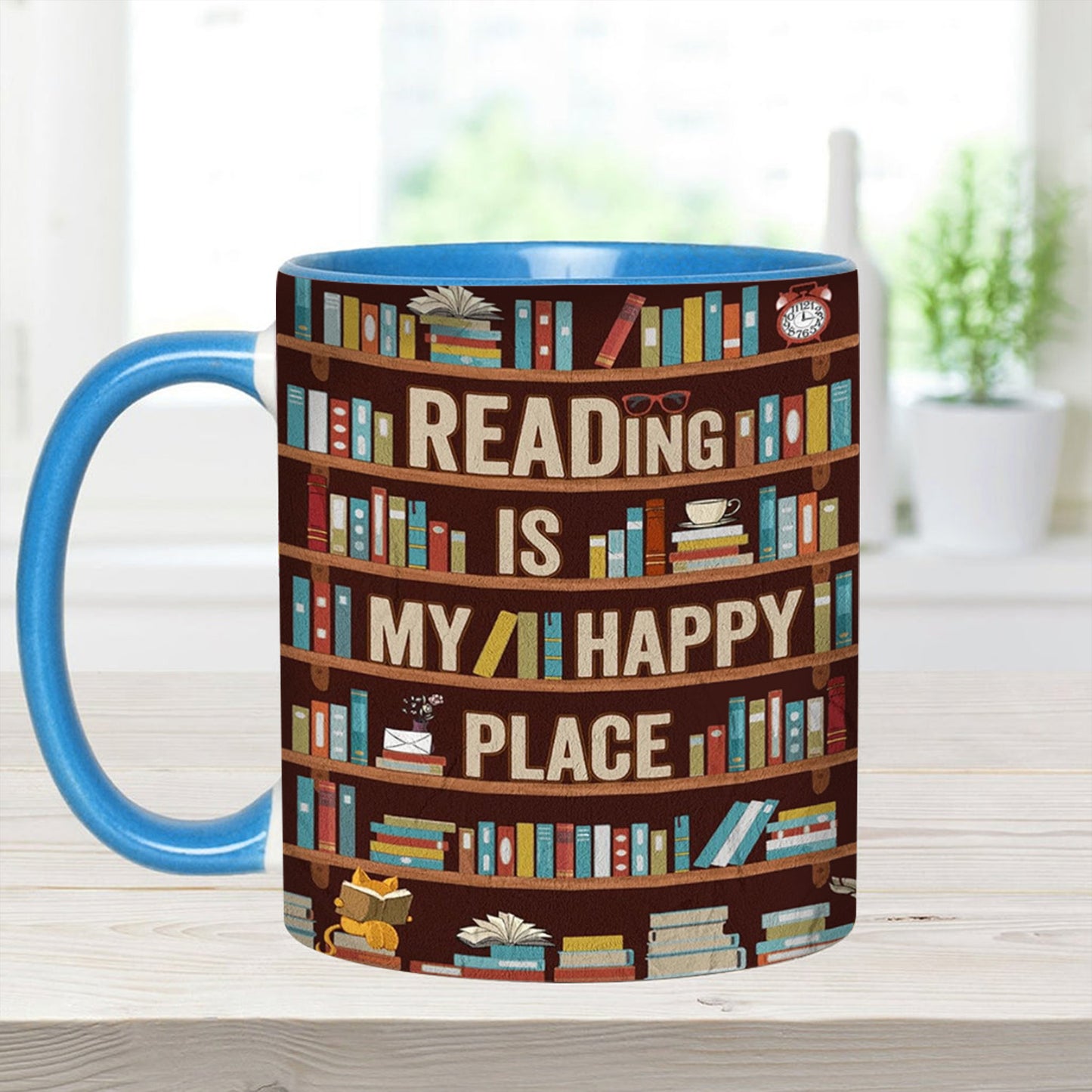 Reading Is My happy Place - Book Accent Mug