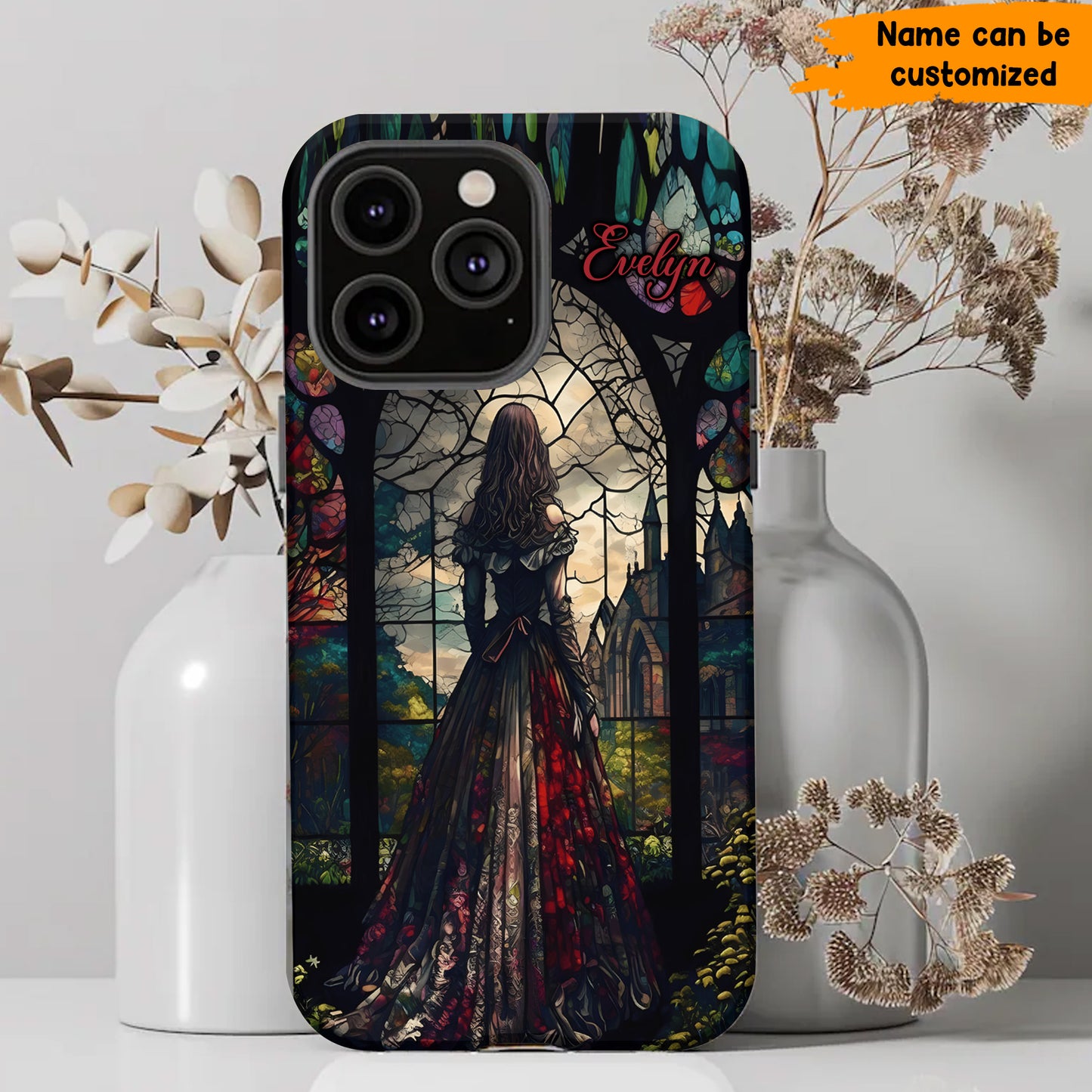 Beautiful Witch Stained Glass - Personalized Witch Phone Case