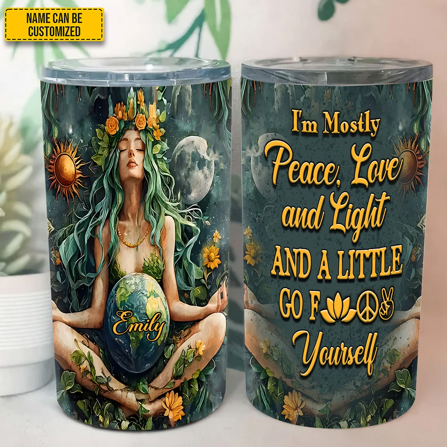 Personalized Yoga Hippie Mindfulles Tumbler