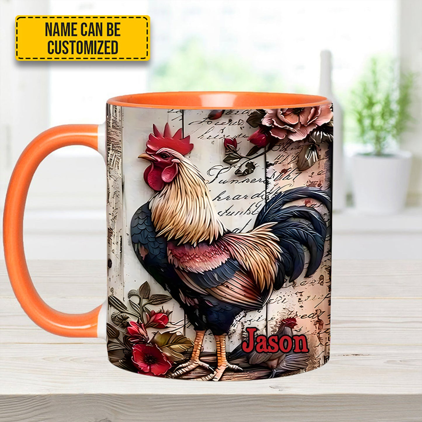 Rooster Farmhouse – Personalized Chicken Accent Mug
