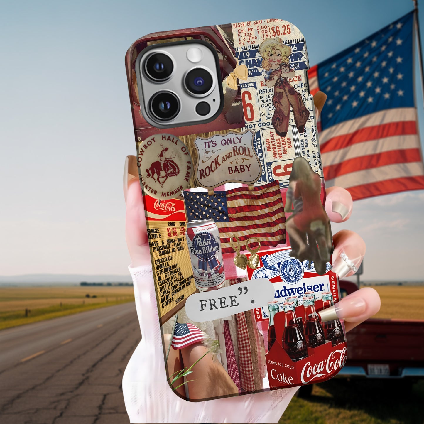 Born to Be Free – Vintage Americana Phone Case