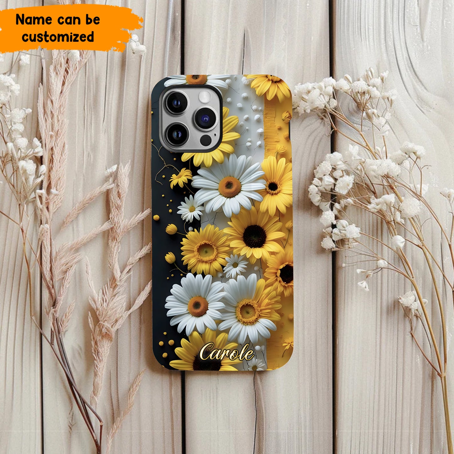 Personalized Sunflower & Daisy Phone Case