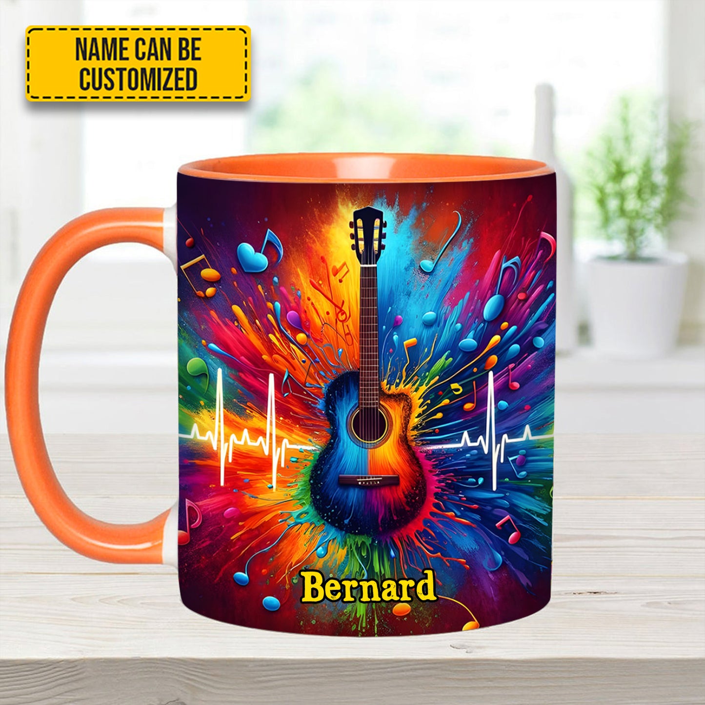 Guitar Colorful - Personalized Guitar Accent Mug