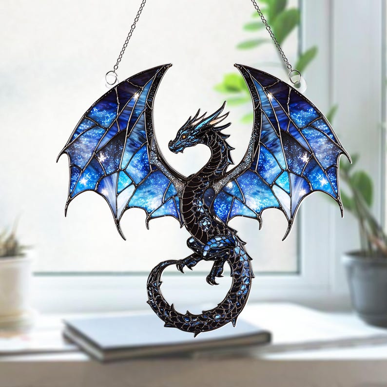 Blue Dragon Acrylic Window Hanging