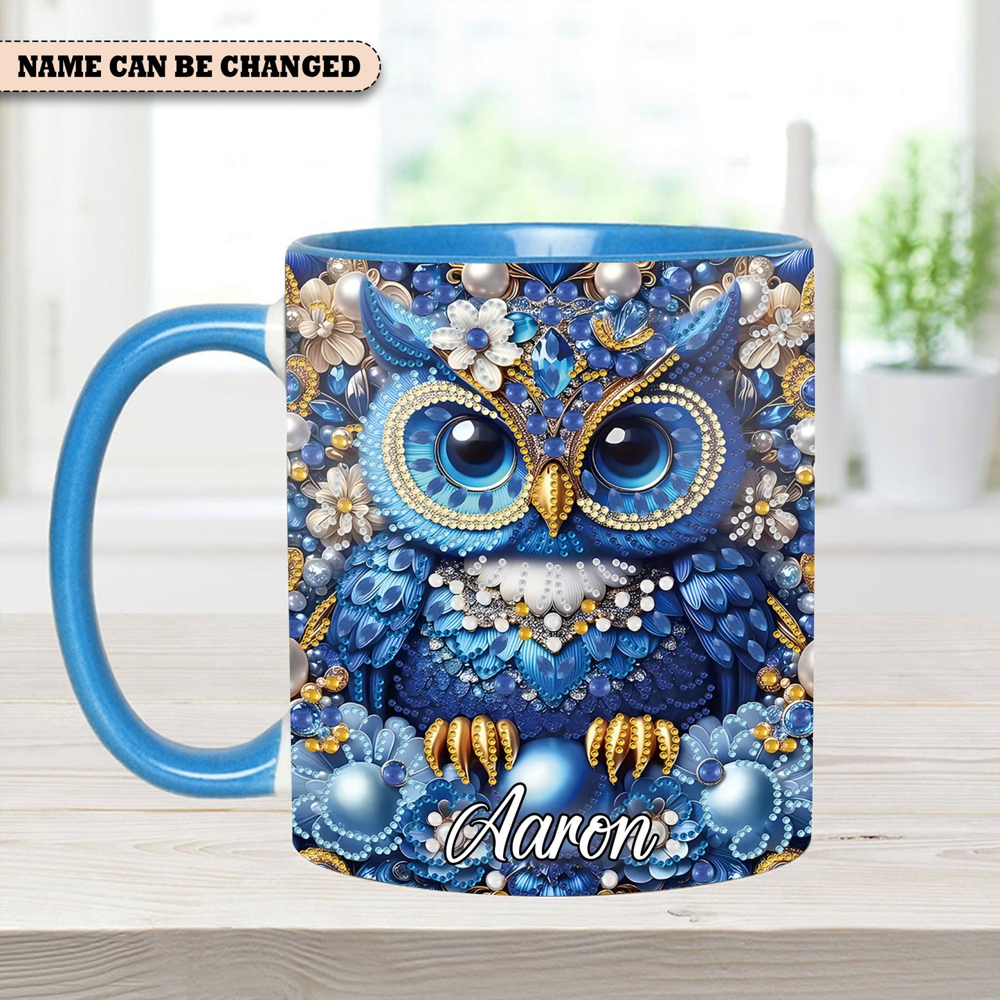 Sparkle Owl - Personalized Owl Accent Mug