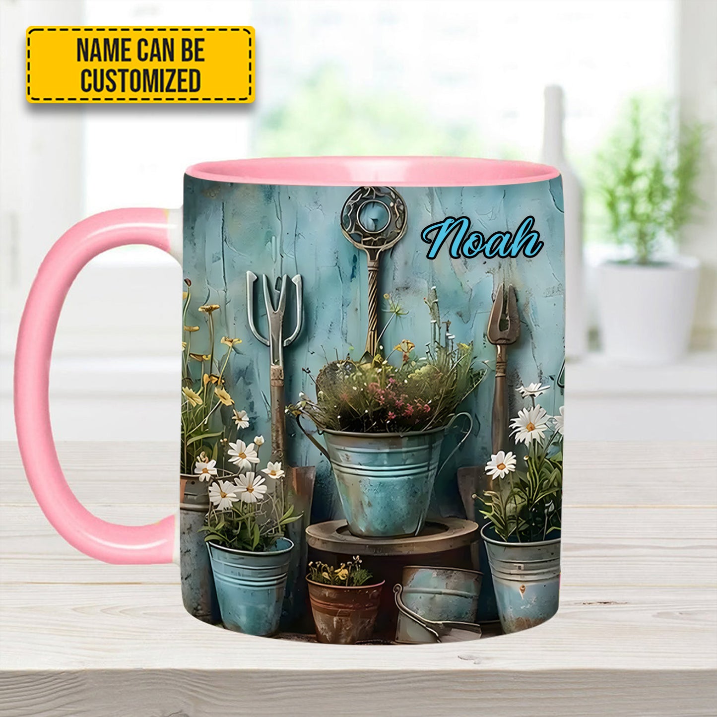 Gardening Tool & Floral - Personalized Gardening Accent Mug