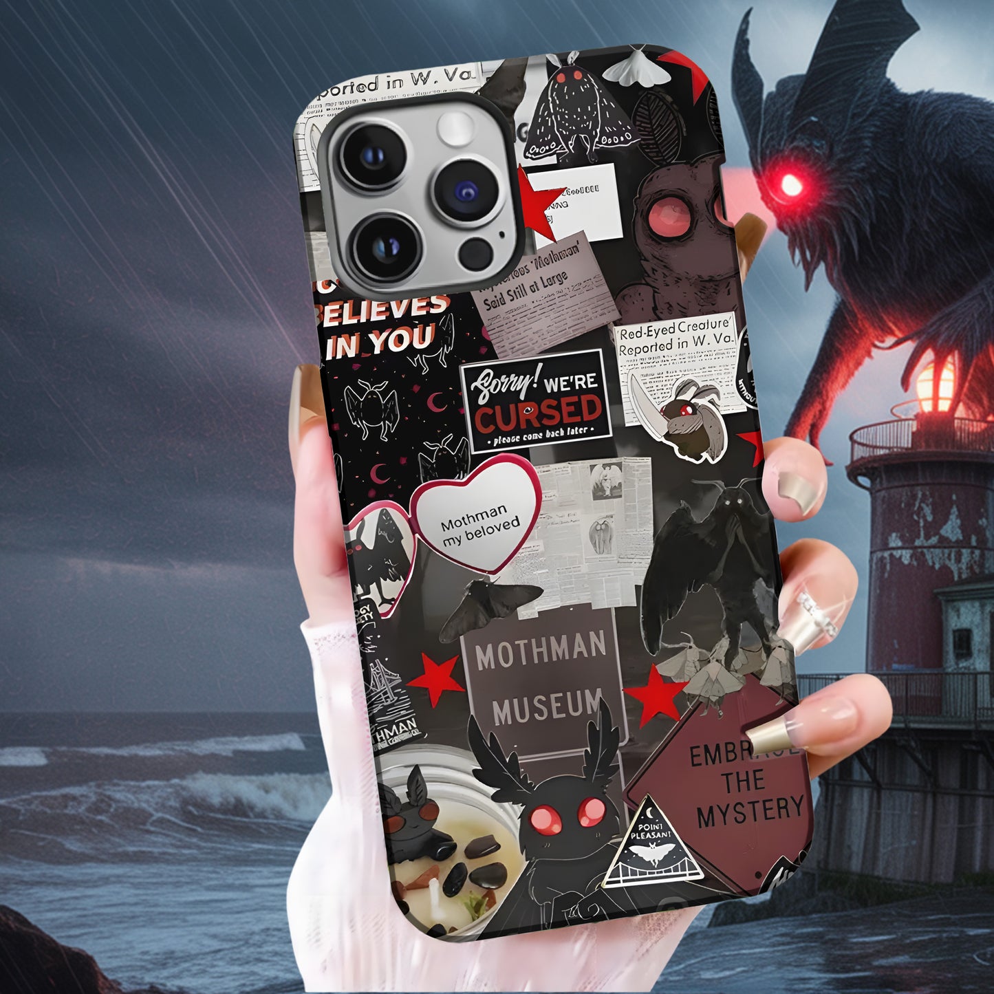 Mothman Museum Collage Phone Case