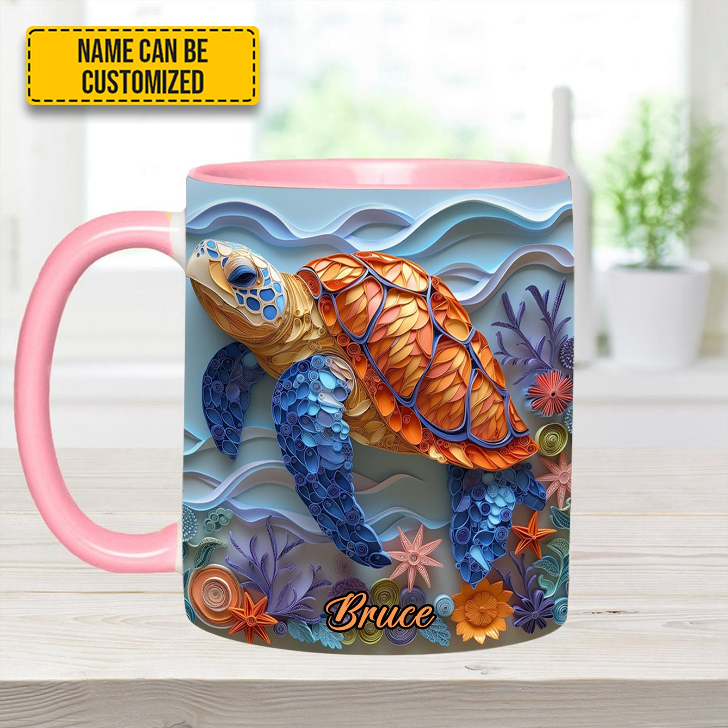 Sea Turtle - Personalized Turtle Accent Mug
