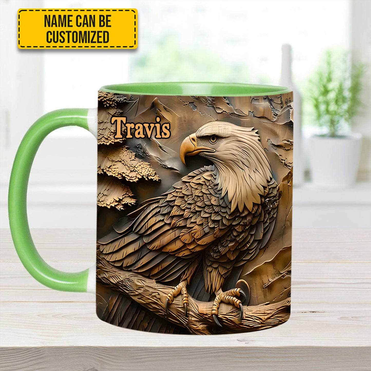 Strong Eagle - Personalized Eagle Accent Mug