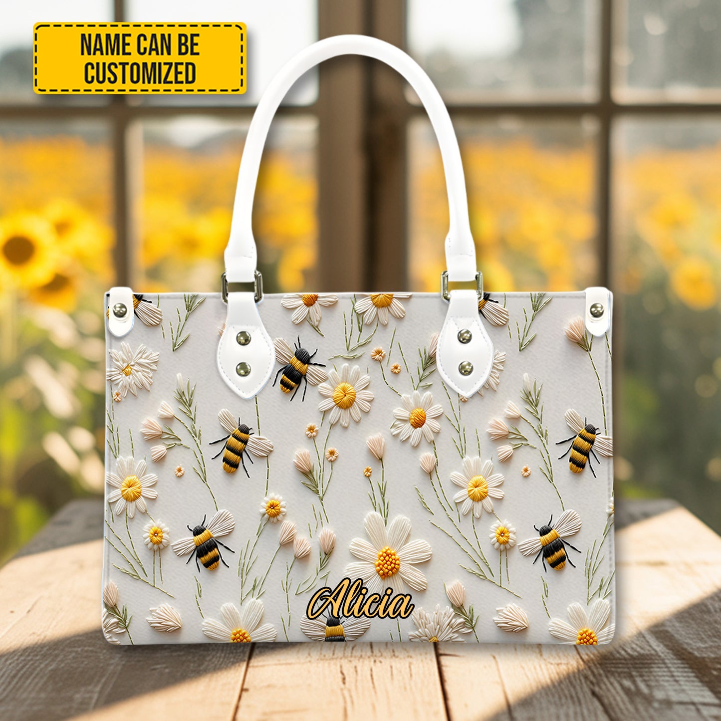 Bee & Daisy - Personalized Leather Handbag