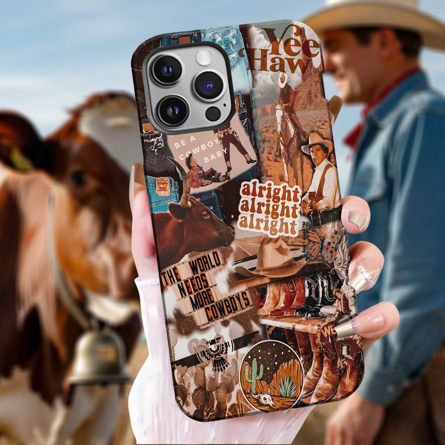 Desert Rodeo Collage – Western Grit Phone Case
