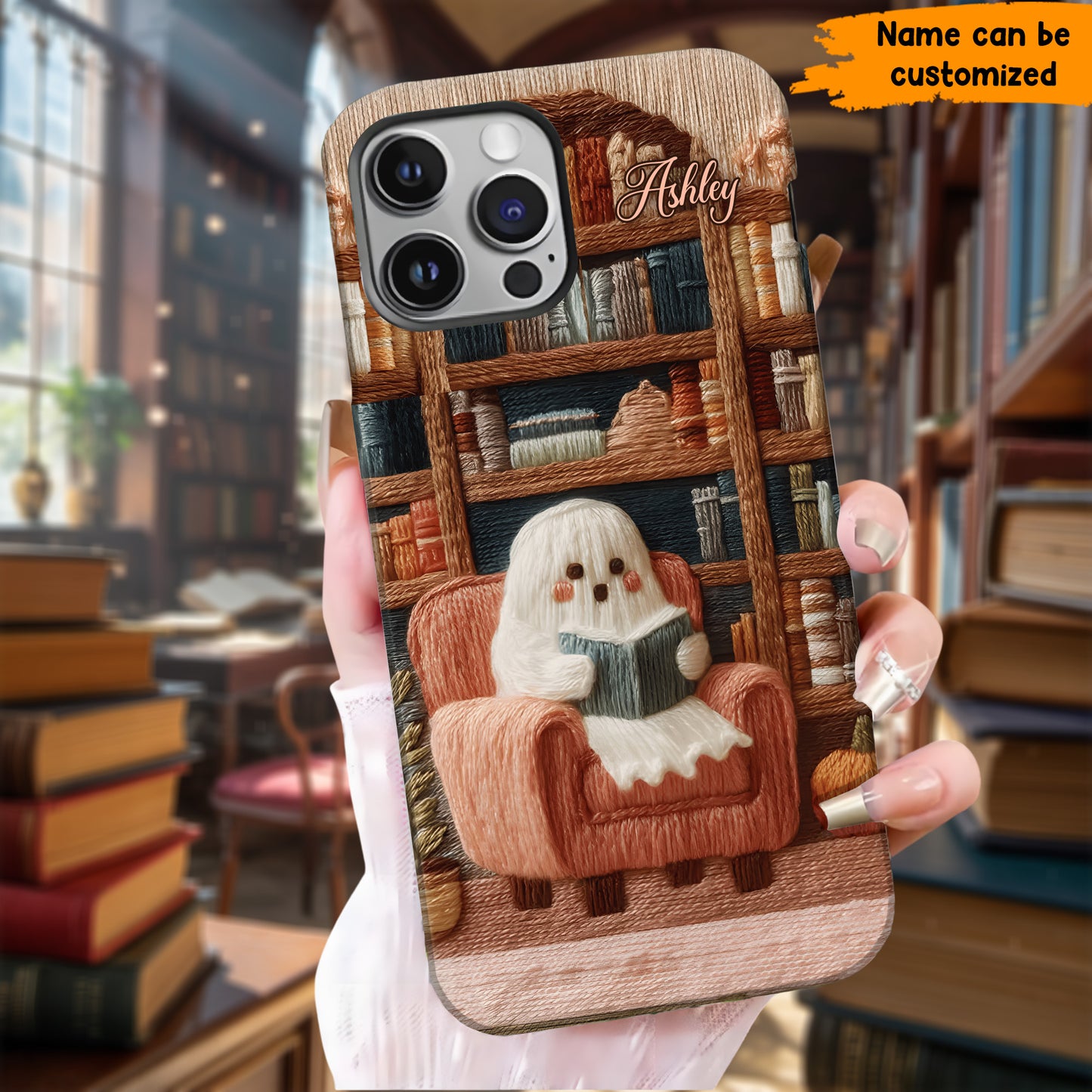 Cute Ghost Reader - Personalized Phone Case