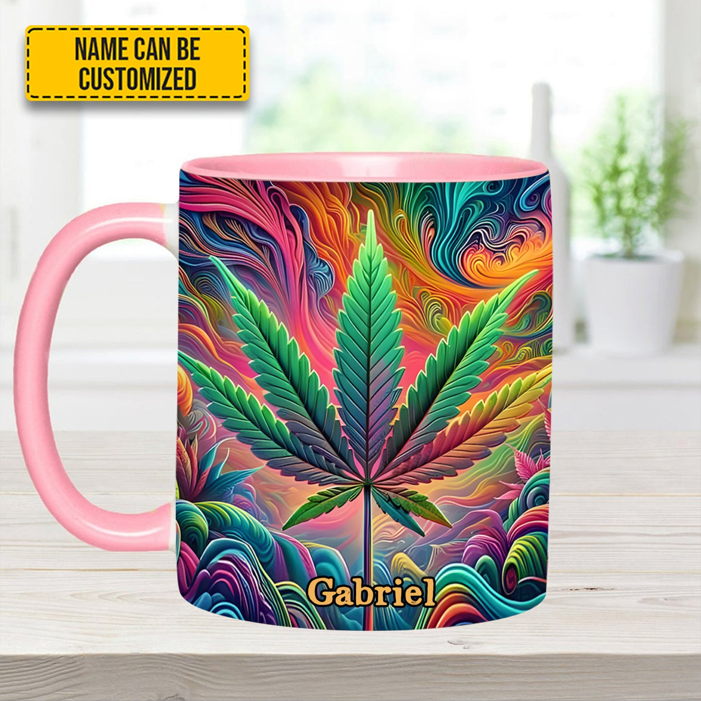 Personalized Colorful Weed Accent Mug