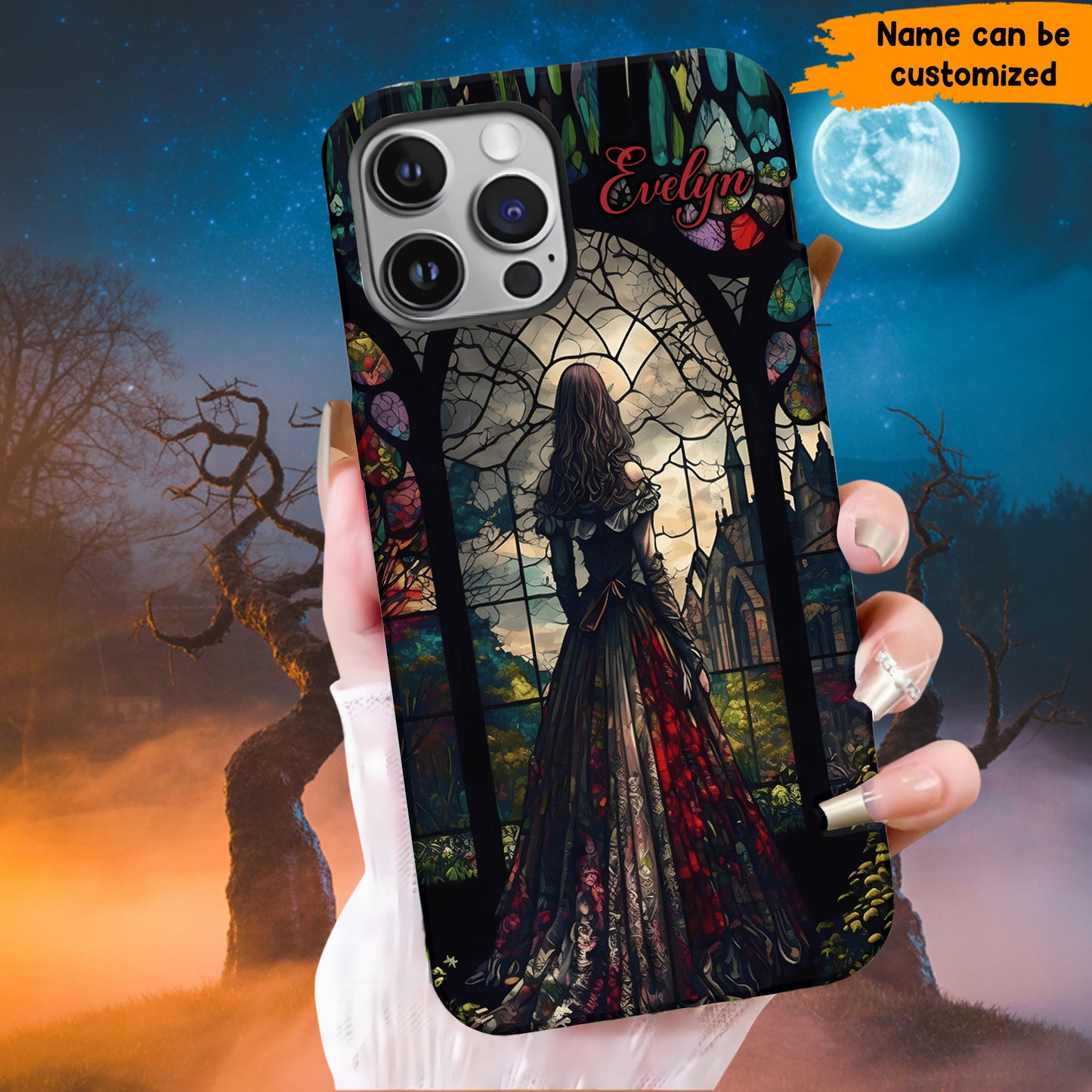 Beautiful Witch Stained Glass - Personalized Witch Phone Case