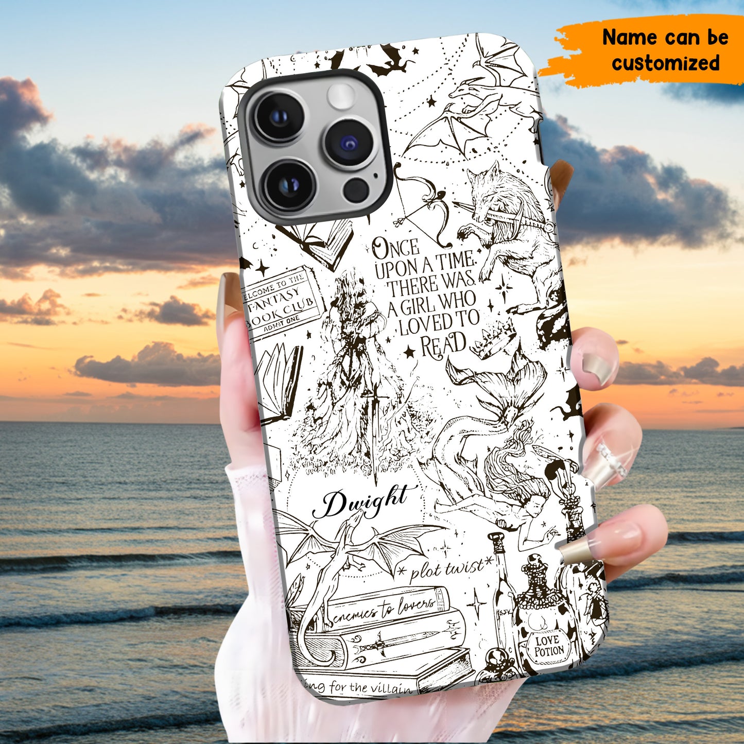 Personalized Fantasy Book Phone Case - Book Lover Gift