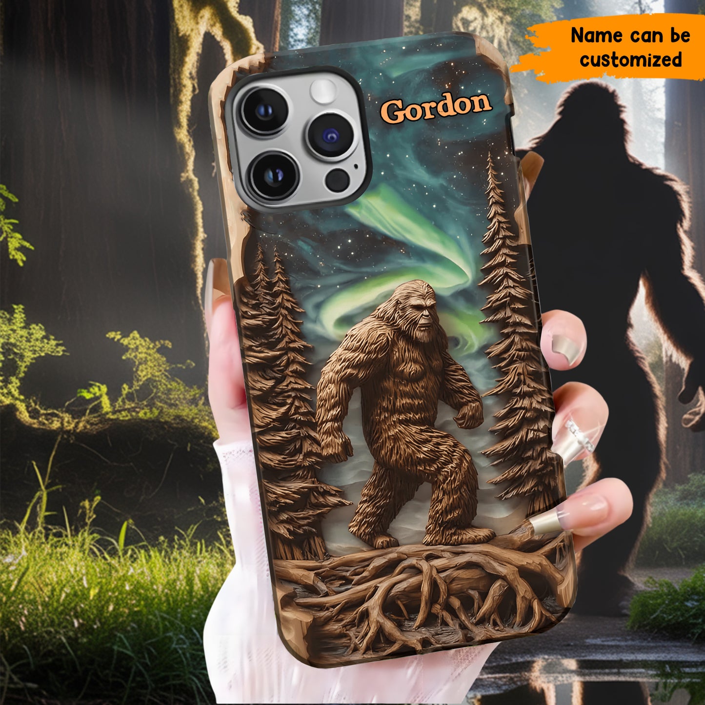 Legend in the Trees – Personalized Bigfoot Phone Case