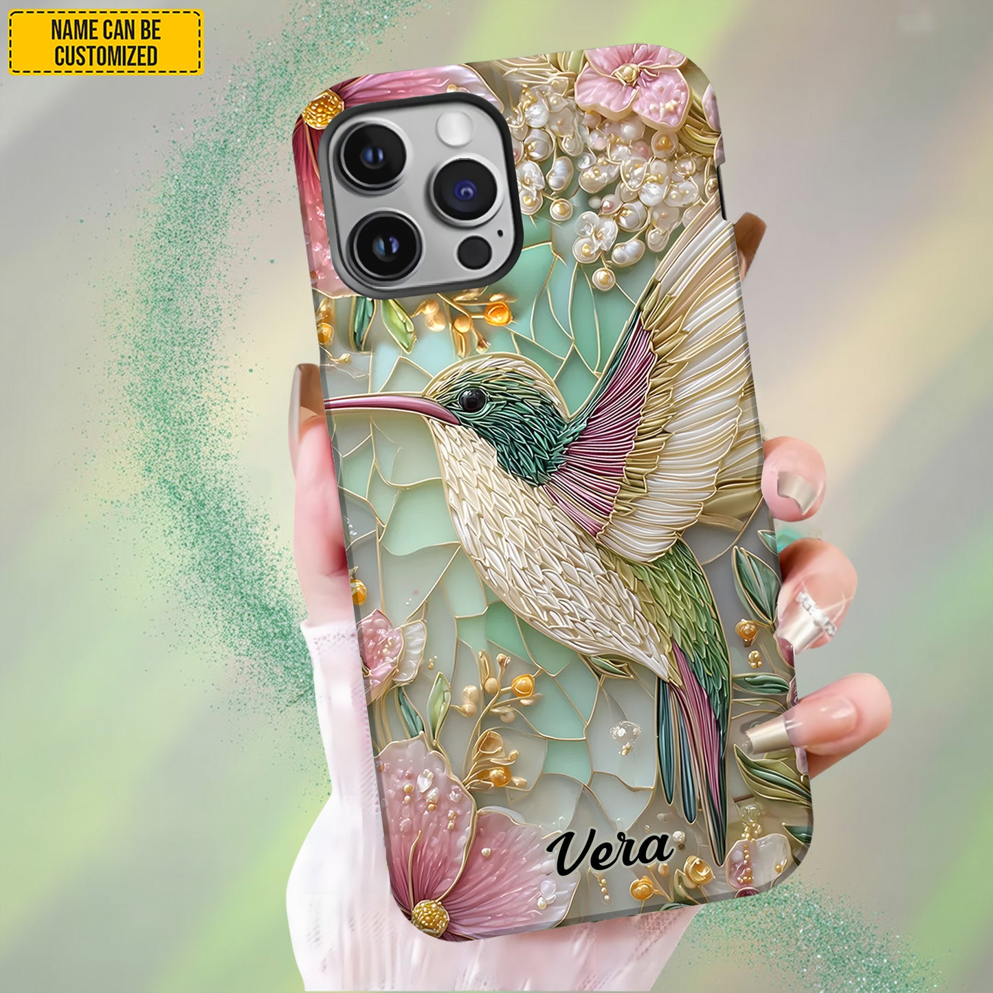 Personalized Hummingbird Floral Phone Case