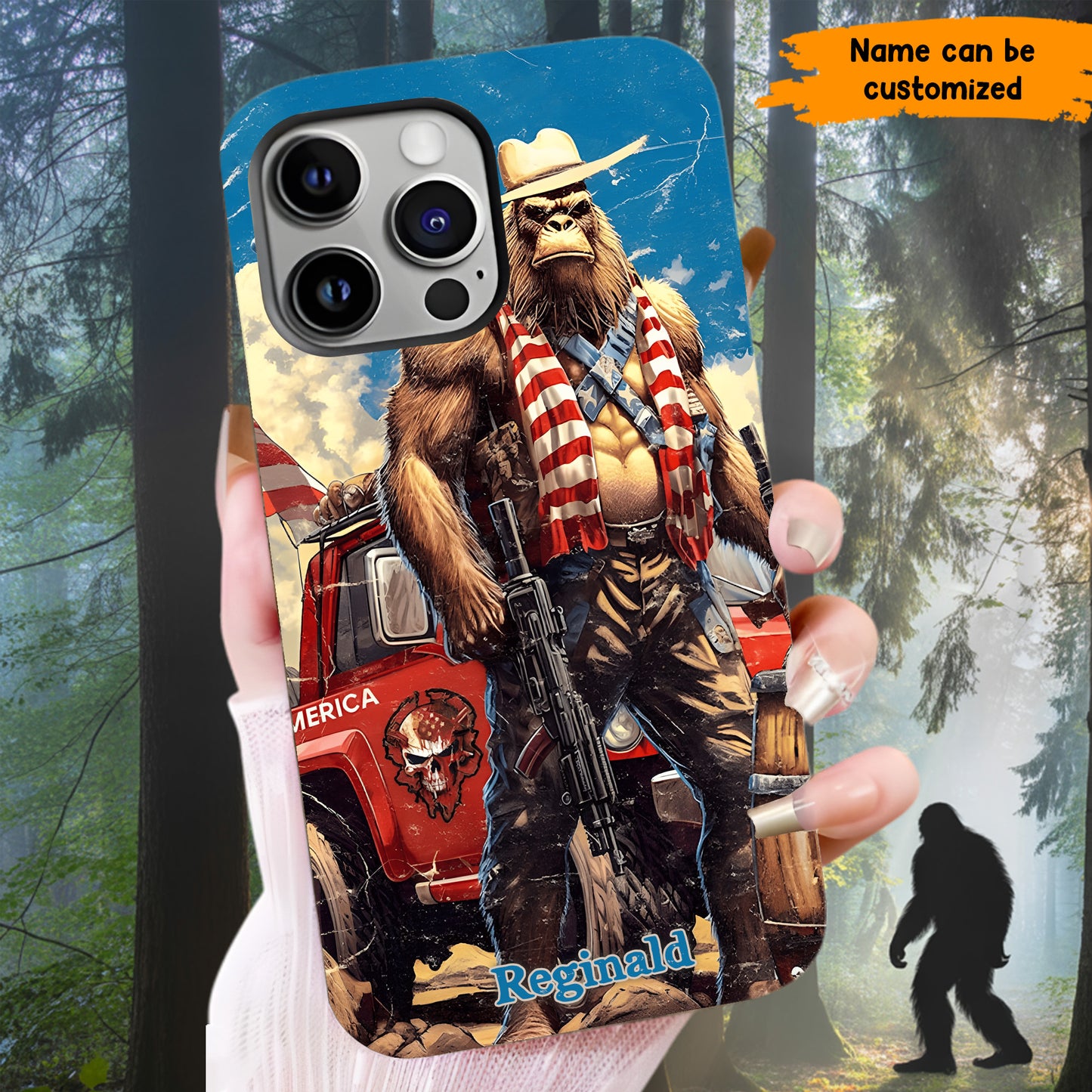 Bigfoot ‘Merica – Personalized Patriotic Phone Case