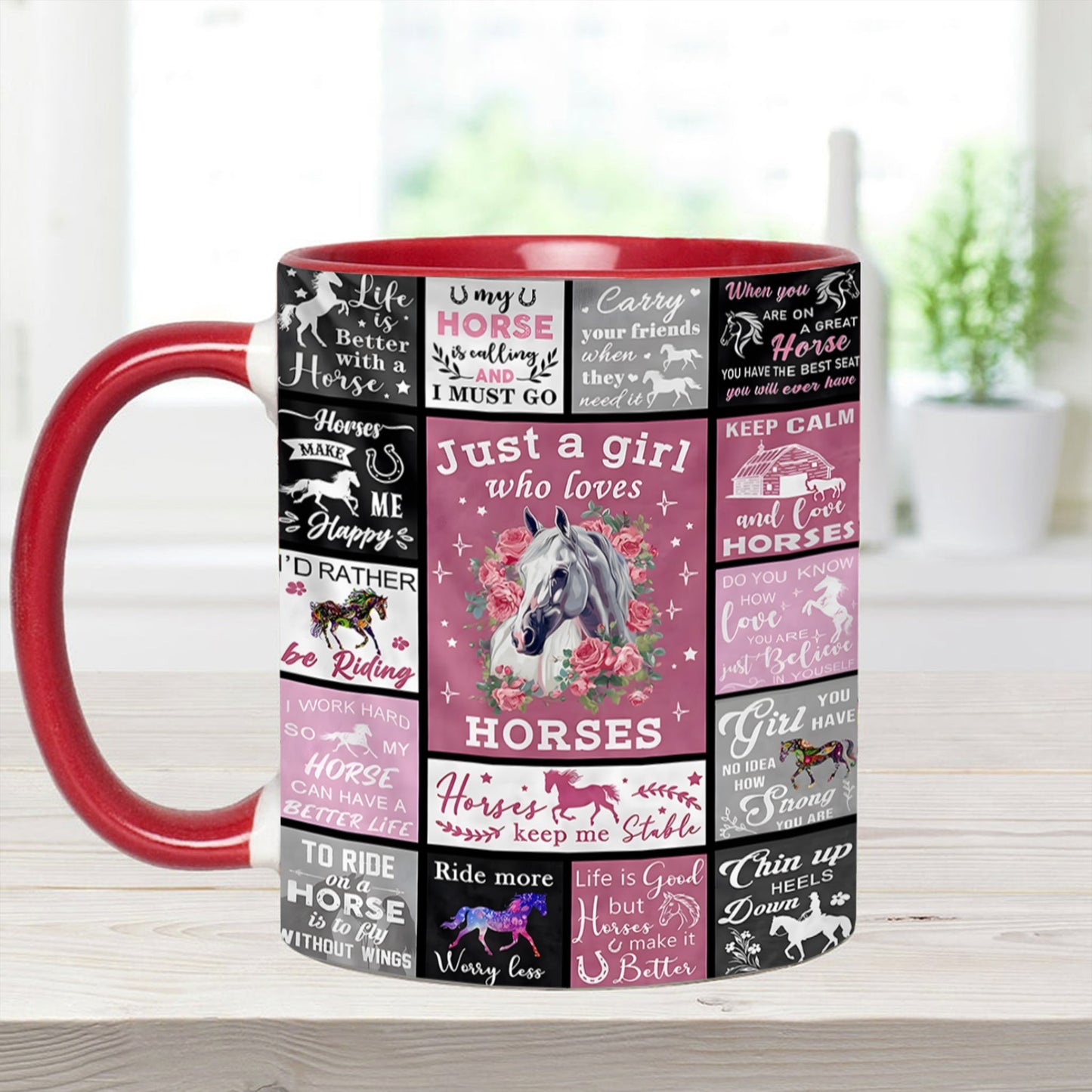 Just A Girl Who Loves Horses - Horse Accent Mug