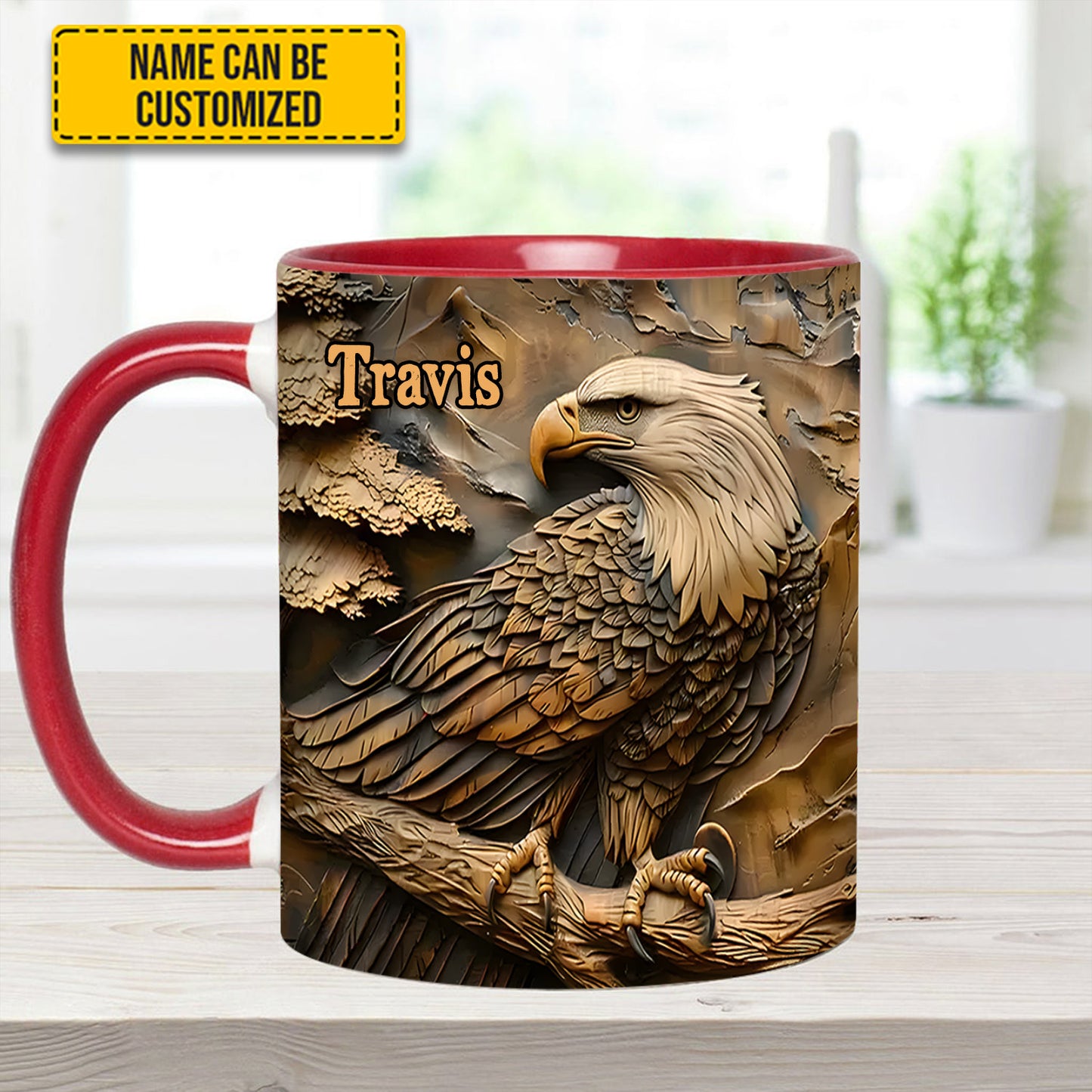 Strong Eagle - Personalized Eagle Accent Mug