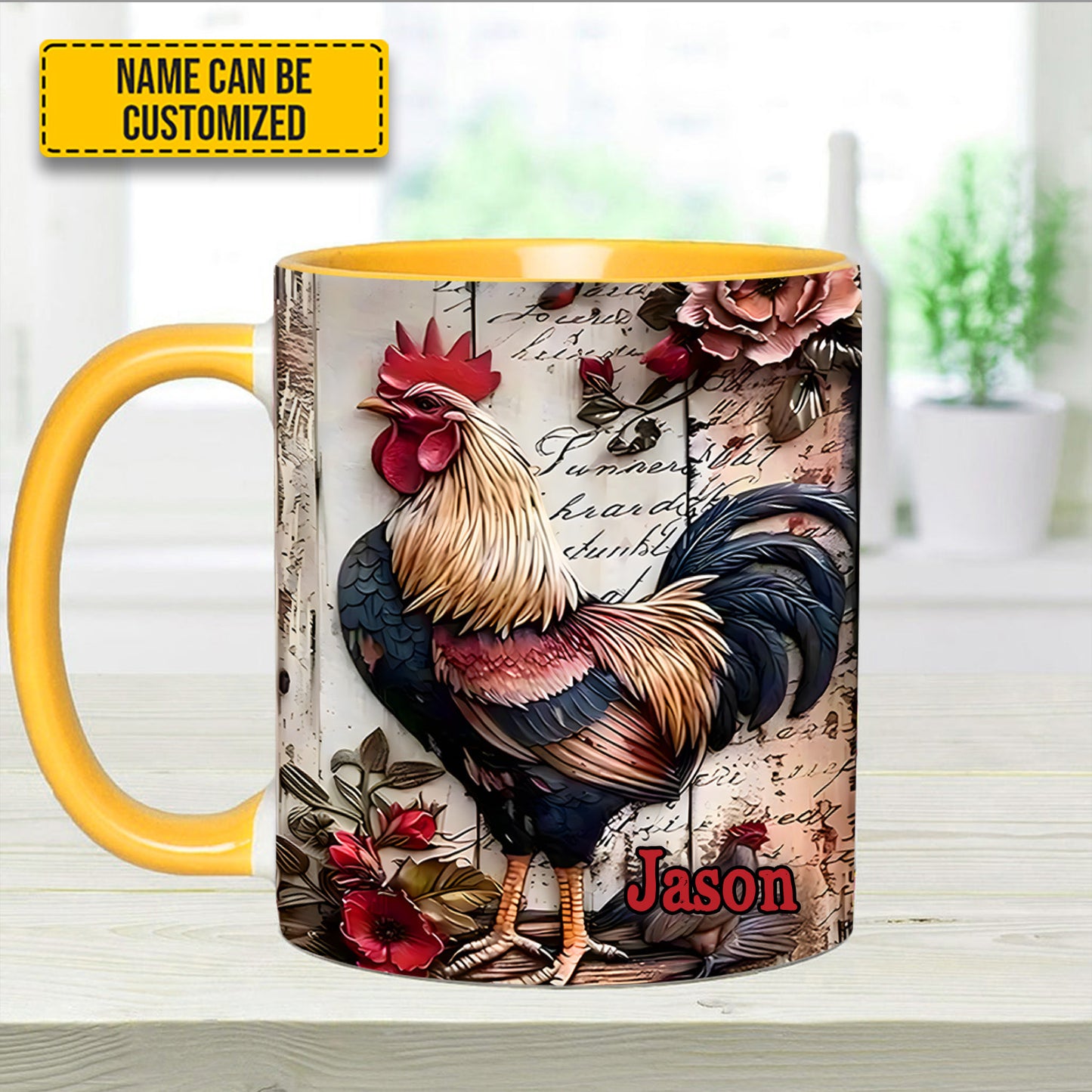 Rooster Farmhouse – Personalized Chicken Accent Mug