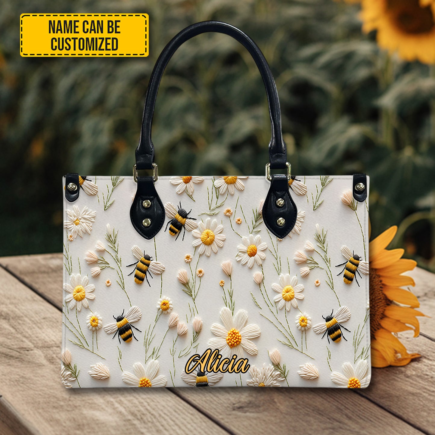Bee & Daisy - Personalized Leather Handbag