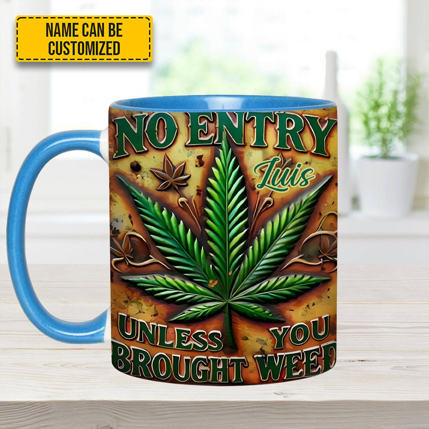 No Entry - Personalized Weed Accent Mug