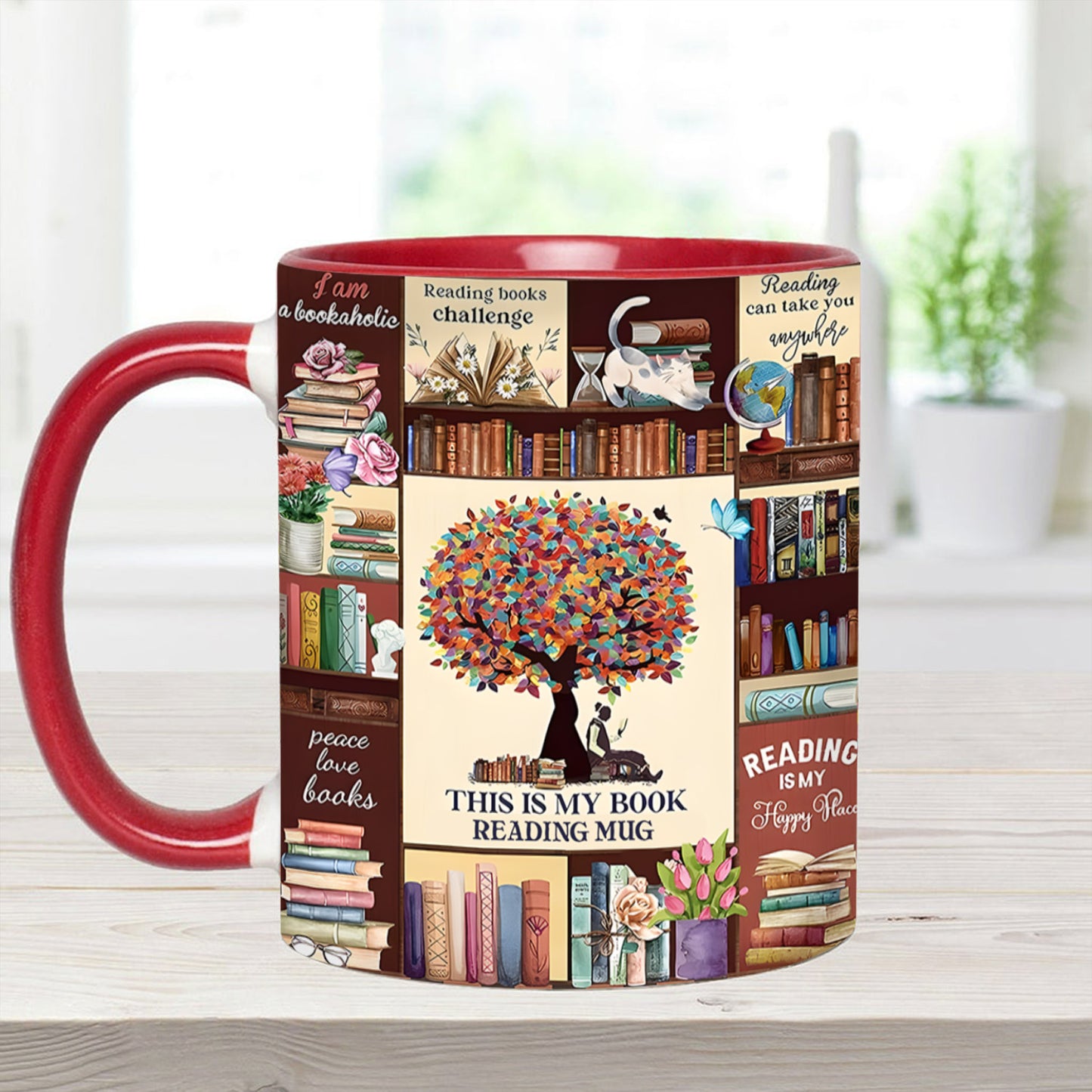 Book Collection Accent Mug