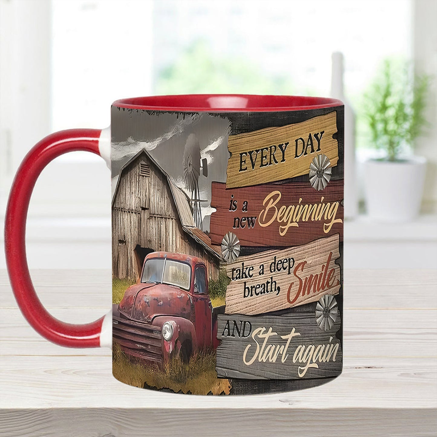 Everyday Is A New Beginning - Country Truck Accent Mug