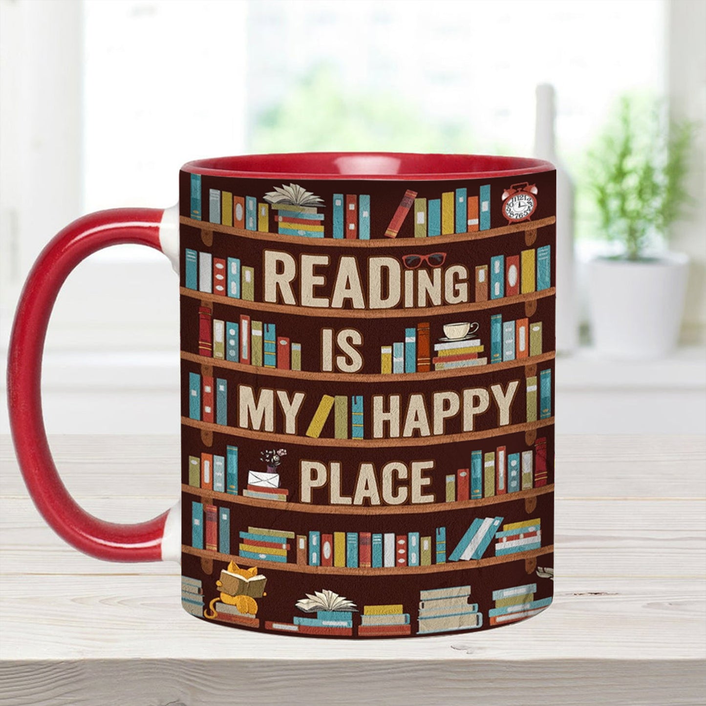 Reading Is My happy Place - Book Accent Mug