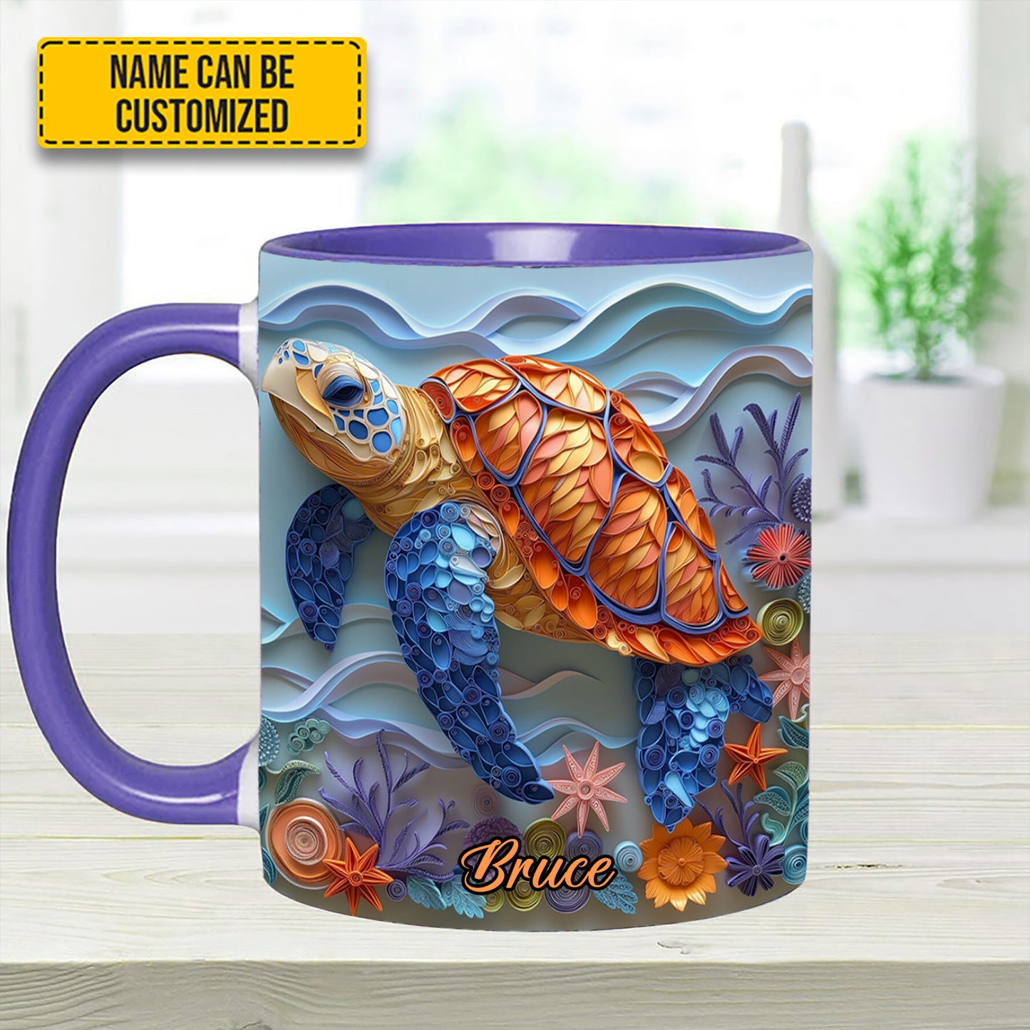 Sea Turtle - Personalized Turtle Accent Mug