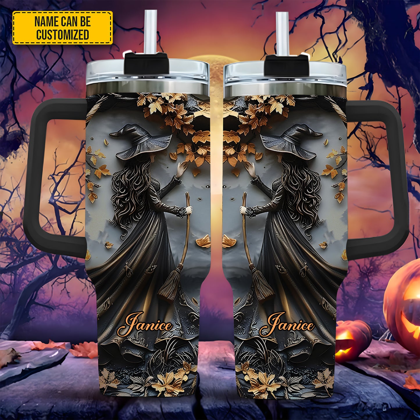 Beautiful Witch - Personalized Tumbler With Handle 40oz