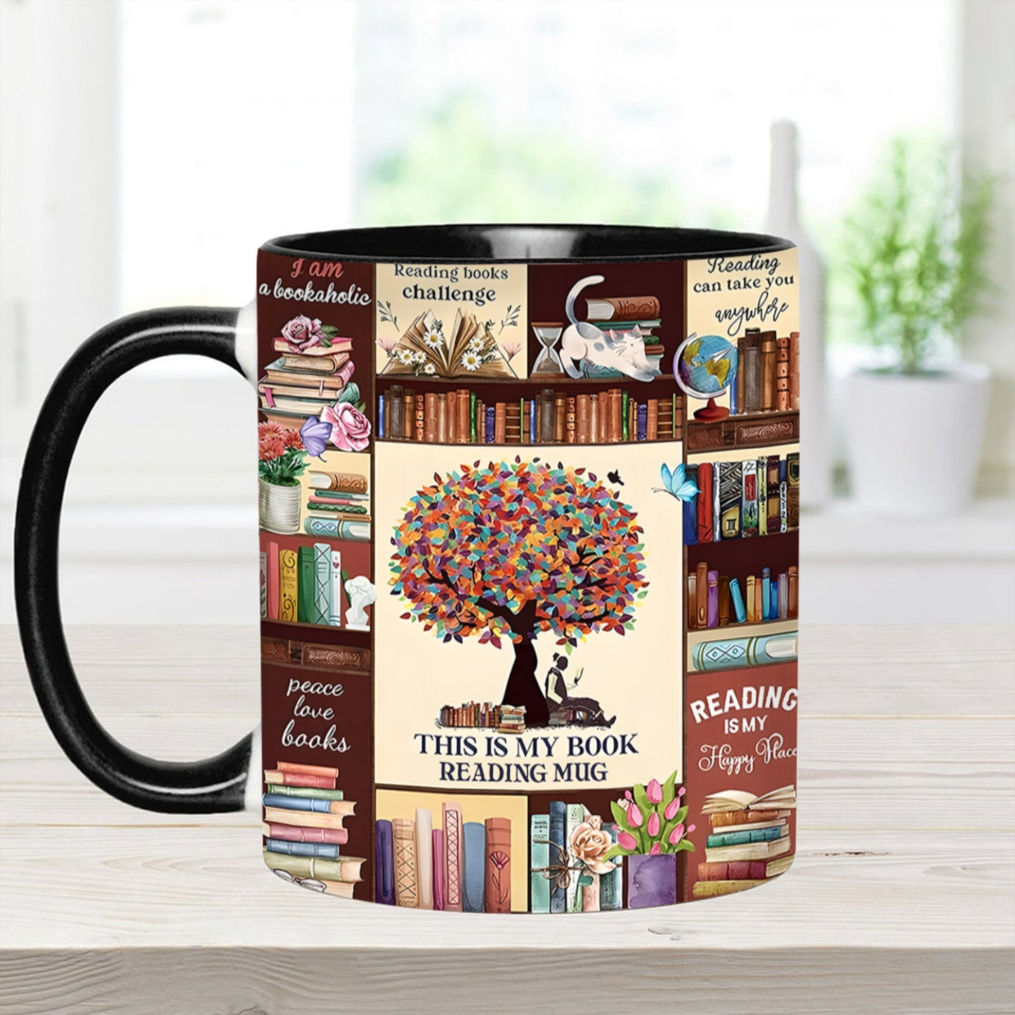 Book Collection Accent Mug