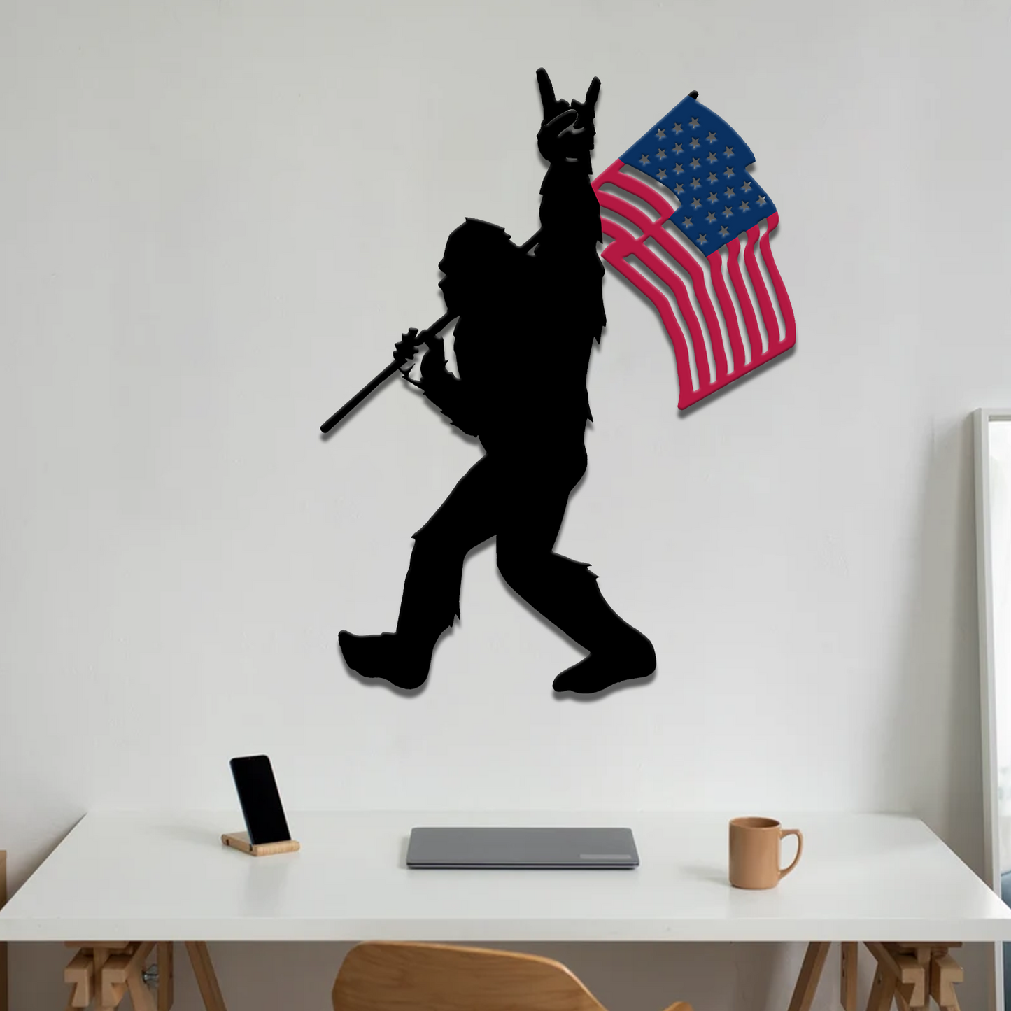 Rockin’ in the USA – Bigfoot Flag Metal Sign