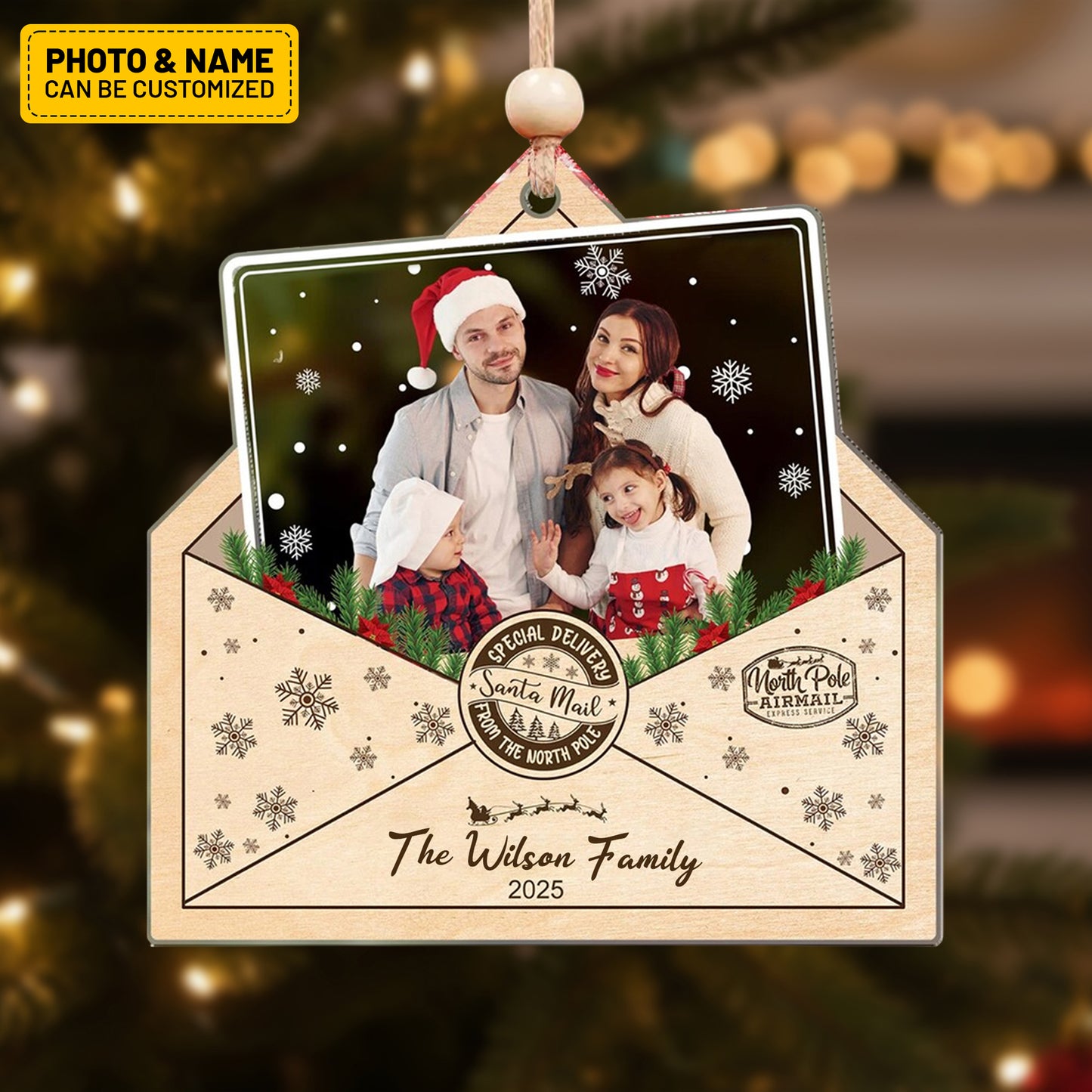 Personalized Family Photo Ornament - Christmas Ornament Decor