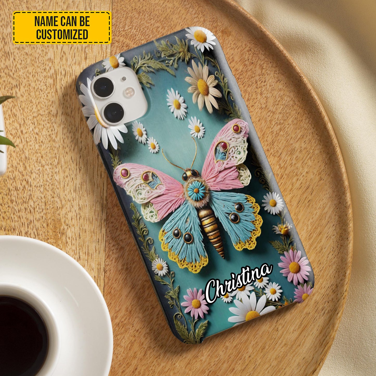 Floral Butterflies - Personalized Phone Case