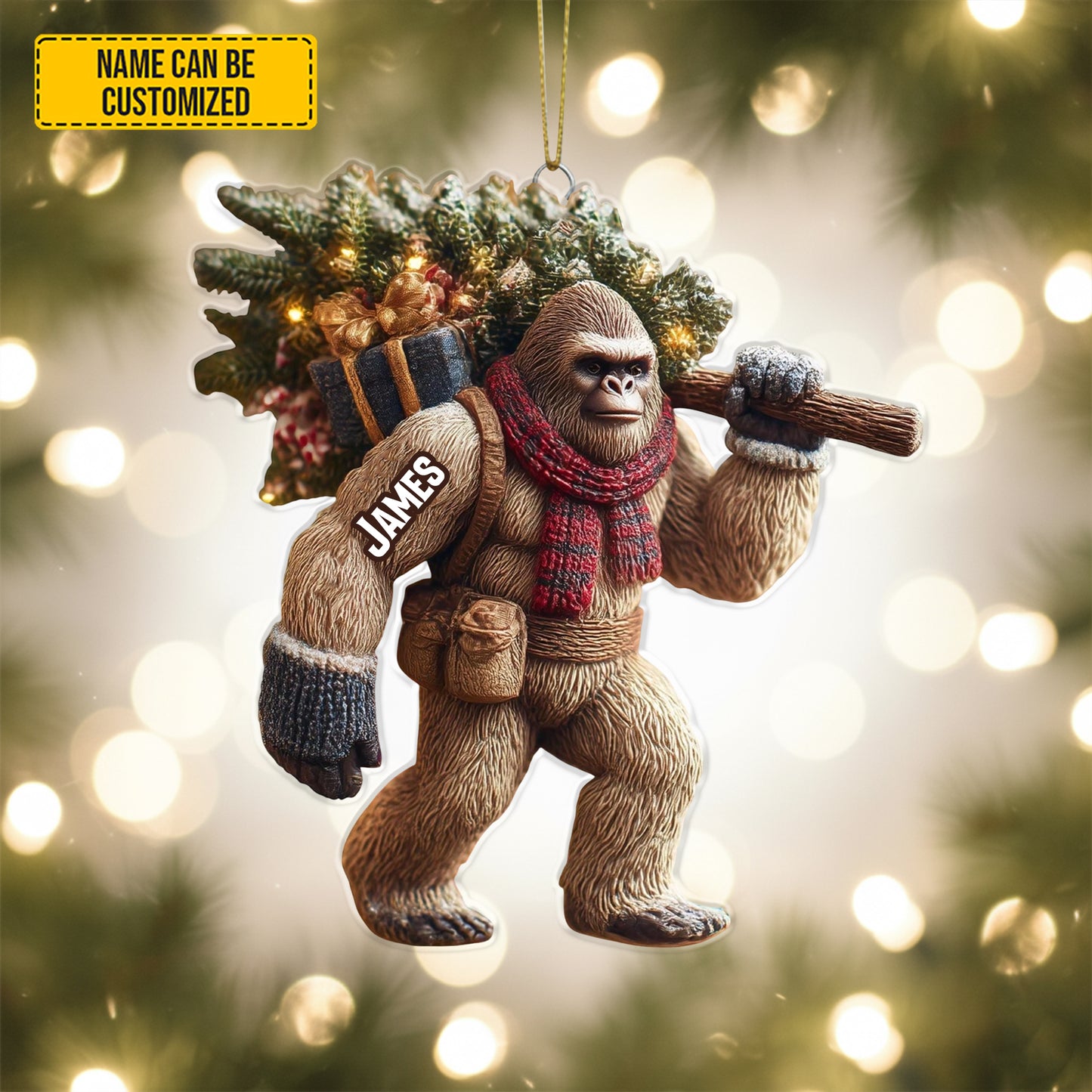 Personalized Bigfoot Christmas Acrylic Ornament