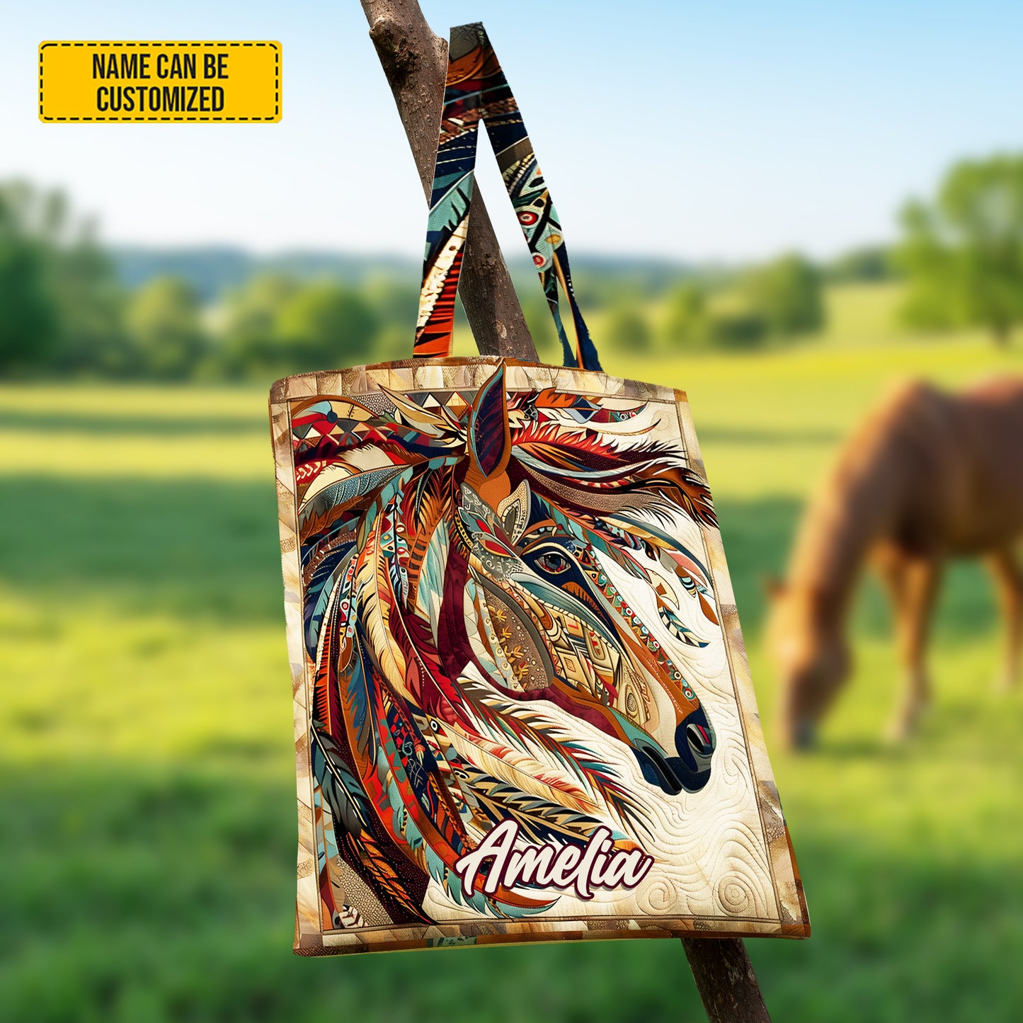 Personalized Wild Horse Tote Bag