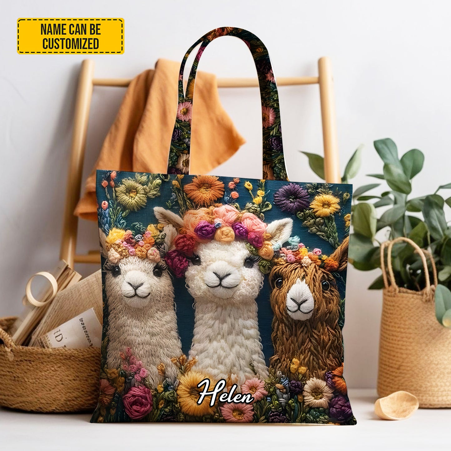 Personalized Alpaca Funny Tote Bag