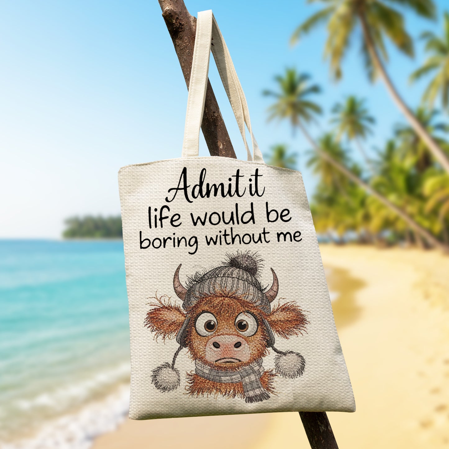 Funny Highland Cow Tote Bag