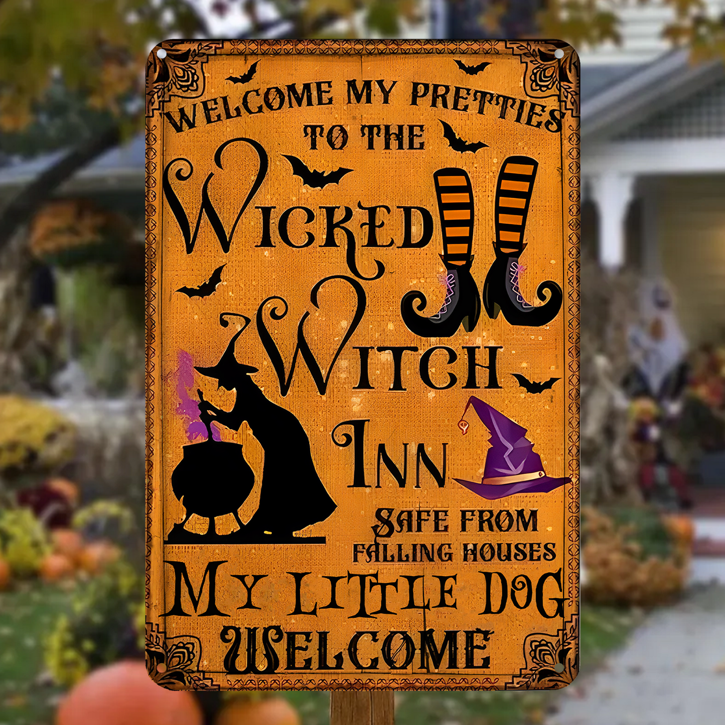Welcome My Pretties To The Wicked - Witch Metal Sign