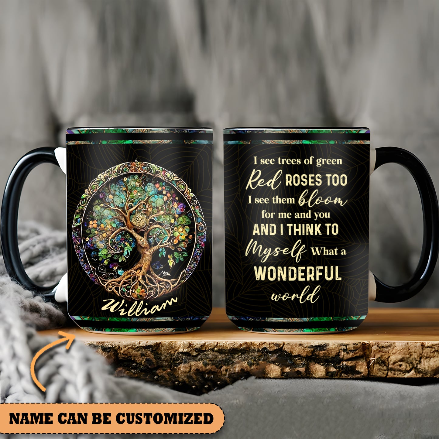 I See Trees Of Green - Personalized Hippie Accent Mug