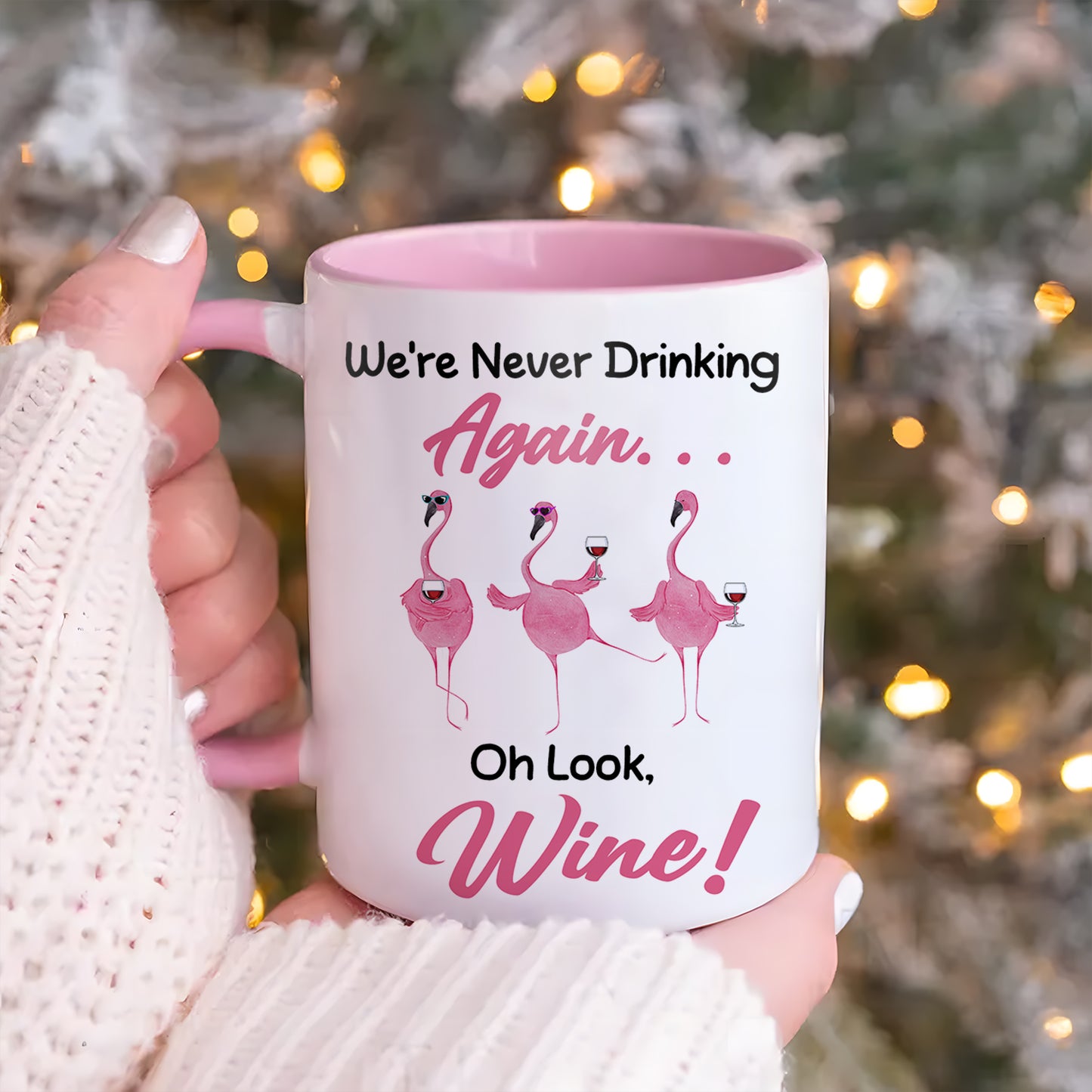 Oh Look Wine - Flamingo Accent Mug
