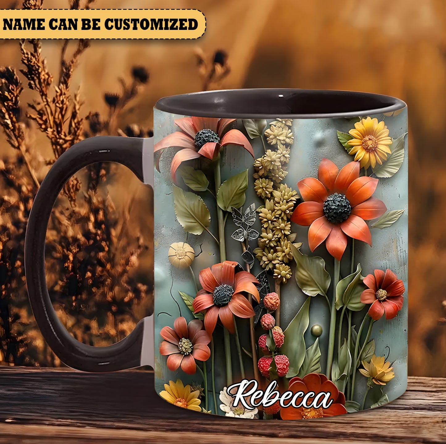 Flowers - Personalized Flowers Accent Mug