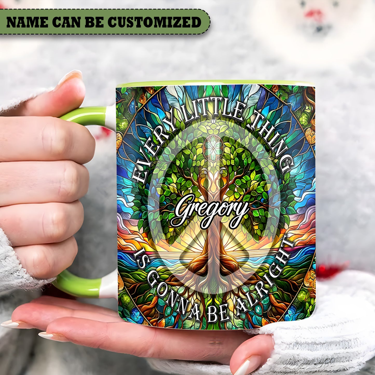 Colorful Tree Of Life Every Little Thing - Personalized Hippie Accent Mug