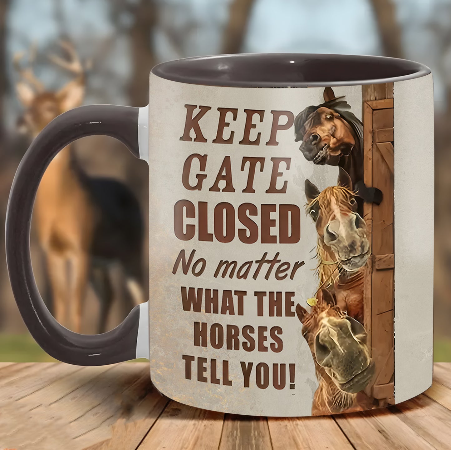 Keep Gate Closed - Horse Accent Mug