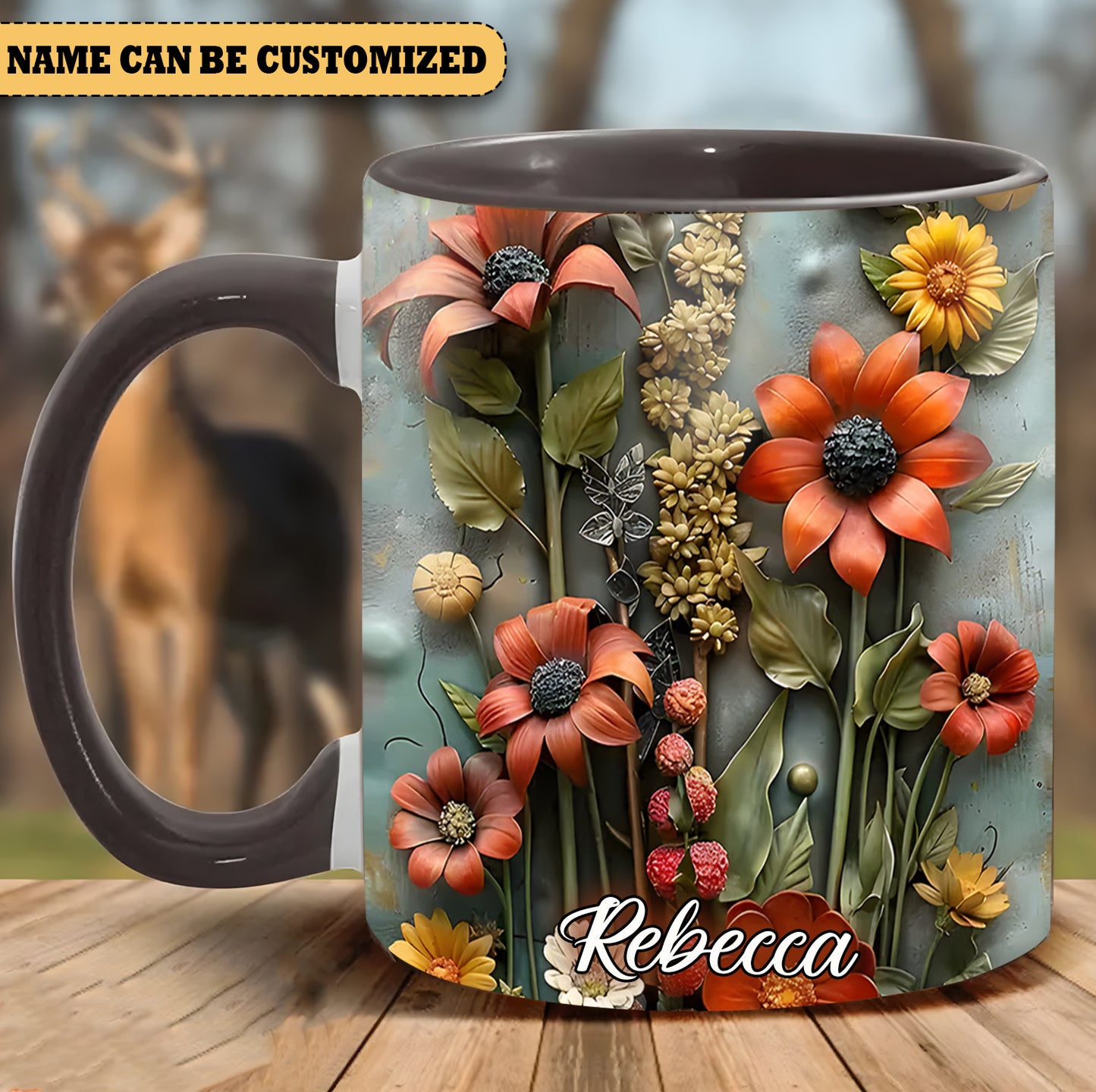 Flowers - Personalized Flowers Accent Mug