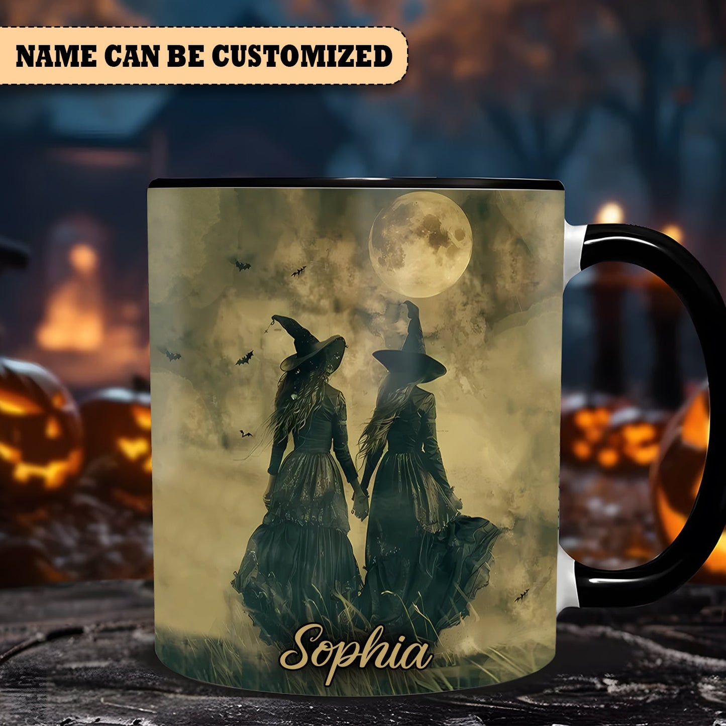 Beautiful Witch Bestie Personalized Halloween Accent Mug